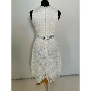 NWT Chi Chi London White Lace Midi Sleeveless Dress, UK 12